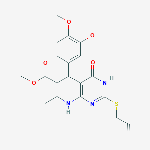 B2368458 Methyl 2-(allylthio)-5-(3,4-dimethoxyphenyl)-7-methyl-4-oxo-3,4,5,8-tetrahydropyrido[2,3-d]pyrimidine-6-carboxylate CAS No. 924100-41-4