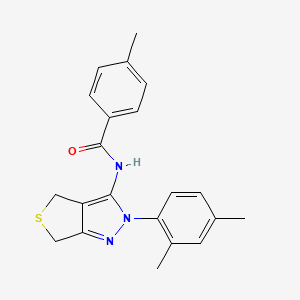 molecular formula C21H21N3OS B2368470 N-[2-(2,4-dimethylphenyl)-2H,4H,6H-thieno[3,4-c]pyrazol-3-yl]-4-methylbenzamide CAS No. 396719-90-7