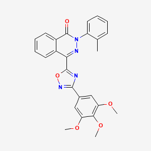 molecular formula C26H22N4O5 B2368481 2-(2-methylphenyl)-4-[3-(3,4,5-trimethoxyphenyl)-1,2,4-oxadiazol-5-yl]phthalazin-1(2H)-one CAS No. 1105197-79-2