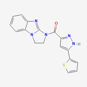 (2,3-dihydro-1H-benzo[d]imidazo[1,2-a]imidazol-1-yl)(5-(thiophen-2-yl)-1H-pyrazol-3-yl)methanone