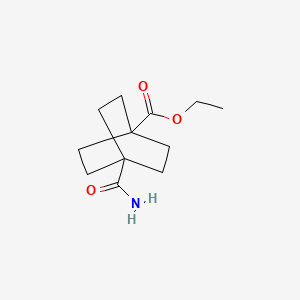 molecular formula C12H19NO3 B2368508 Ethyl 4-carbamoylbicyclo[2.2.2]octane-1-carboxylate CAS No. 79663-72-2