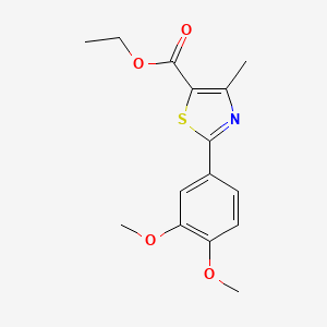molecular formula C15H17NO4S B2368517 Ethyl 2-(3,4-dimethoxyphenyl)-4-methyl-1,3-thiazole-5-carboxylate CAS No. 82875-47-6