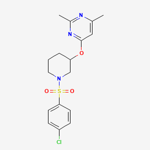 4-((1-((4-Chlorophenyl)sulfonyl)piperidin-3-yl)oxy)-2,6-dimethylpyrimidine