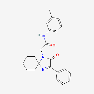 molecular formula C23H25N3O2 B2368524 N-(3-methylphenyl)-2-{2-oxo-3-phenyl-1,4-diazaspiro[4.5]dec-3-en-1-yl}acetamide CAS No. 890822-75-0