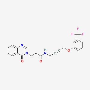 3-(4-oxoquinazolin-3(4H)-yl)-N-(4-(3-(trifluoromethyl)phenoxy)but-2-yn-1-yl)propanamide