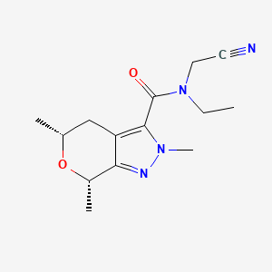 molecular formula C14H20N4O2 B2368577 (5R,7S)-N-(Cyanomethyl)-N-ethyl-2,5,7-trimethyl-5,7-dihydro-4H-pyrano[3,4-c]pyrazole-3-carboxamide CAS No. 2418593-23-2