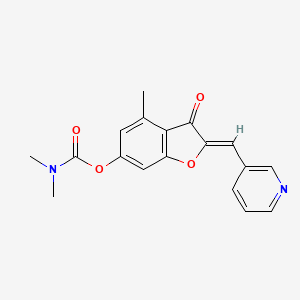 (Z)-4-methyl-3-oxo-2-(pyridin-3-ylmethylene)-2,3-dihydrobenzofuran-6-yl dimethylcarbamate