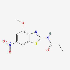 molecular formula C11H11N3O4S B2368580 N-(4-methoxy-6-nitrobenzo[d]thiazol-2-yl)propionamide CAS No. 391222-43-8