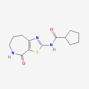 molecular formula C13H17N3O2S B2368583 N-(4-oxo-5,6,7,8-tetrahydro-4H-thiazolo[5,4-c]azepin-2-yl)cyclopentanecarboxamide CAS No. 1797334-18-9