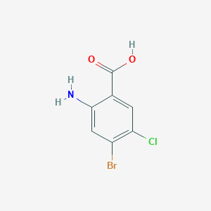 molecular formula C7H5BrClNO2 B023686 2-Amino-4-bromo-5-chlorobenzoic acid CAS No. 150812-32-1