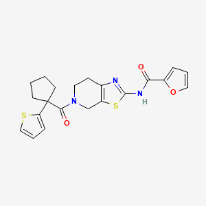N-(5-(1-(thiophen-2-yl)cyclopentanecarbonyl)-4,5,6,7-tetrahydrothiazolo[5,4-c]pyridin-2-yl)furan-2-carboxamide