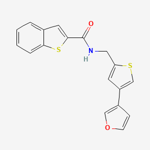 B2368602 N-[[4-(Furan-3-yl)thiophen-2-yl]methyl]-1-benzothiophene-2-carboxamide CAS No. 2379993-23-2