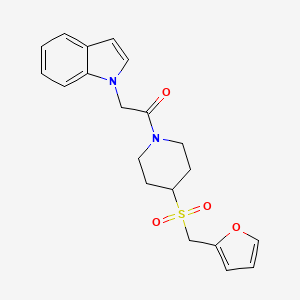 1-(4-((furan-2-ylmethyl)sulfonyl)piperidin-1-yl)-2-(1H-indol-1-yl)ethanone