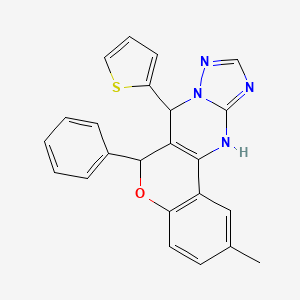 2-methyl-6-phenyl-7-(thiophen-2-yl)-7,12-dihydro-6H-chromeno[4,3-d][1,2,4]triazolo[1,5-a]pyrimidine