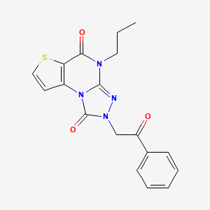 11-Phenacyl-8-propyl-5-thia-1,8,10,11-tetrazatricyclo[7.3.0.02,6]dodeca-2(6),3,9-triene-7,12-dione