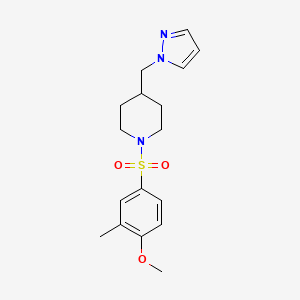 4-((1H-pyrazol-1-yl)methyl)-1-((4-methoxy-3-methylphenyl)sulfonyl)piperidine