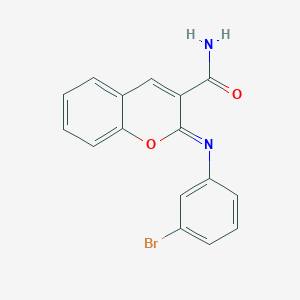 (2Z)-2-[(3-bromophenyl)imino]-2H-chromene-3-carboxamide