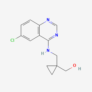 molecular formula C13H14ClN3O B2368676 [1-[[(6-Chloroquinazolin-4-yl)amino]methyl]cyclopropyl]methanol CAS No. 2380094-61-9