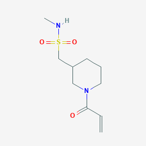 molecular formula C10H18N2O3S B2368686 N-Methyl-1-(1-prop-2-enoylpiperidin-3-yl)methanesulfonamide CAS No. 2361655-93-6