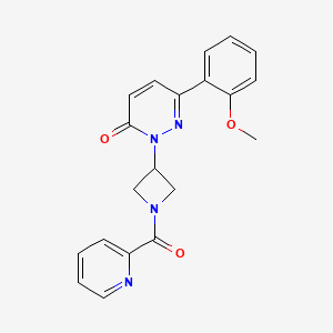 molecular formula C20H18N4O3 B2368716 6-(2-Methoxyphenyl)-2-[1-(pyridine-2-carbonyl)azetidin-3-yl]pyridazin-3-one CAS No. 2380084-85-3