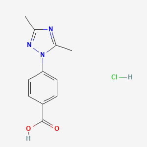molecular formula C11H12ClN3O2 B2368720 4-(3,5-Dimethyl-1H-1,2,4-triazol-1-yl)benzoic acid hydrochloride CAS No. 879657-96-2