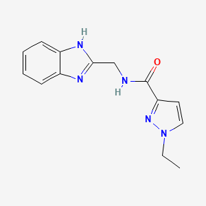 molecular formula C14H15N5O B2368723 N-((1H-benzo[d]imidazol-2-yl)methyl)-1-ethyl-1H-pyrazole-3-carboxamide CAS No. 1208542-06-6