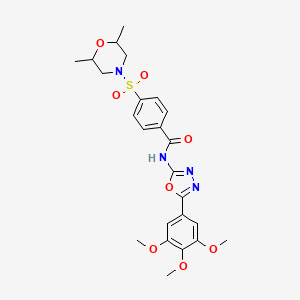 molecular formula C24H28N4O8S B2368729 4-((2,6-dimethylmorpholino)sulfonyl)-N-(5-(3,4,5-trimethoxyphenyl)-1,3,4-oxadiazol-2-yl)benzamide CAS No. 533871-42-0