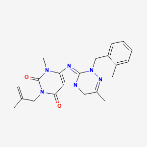 molecular formula C21H24N6O2 B2368739 3,9-dimethyl-1-[(2-methylphenyl)methyl]-7-(2-methylprop-2-enyl)-4H-purino[8,7-c][1,2,4]triazine-6,8-dione CAS No. 919026-68-9