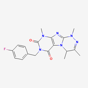 molecular formula C18H19FN6O2 B2368744 7-(4-氟苄基)-1,3,4,9-四甲基-1,4-二氢-[1,2,4]三嗪并[3,4-f]嘌呤-6,8(7H,9H)-二酮 CAS No. 919007-27-5