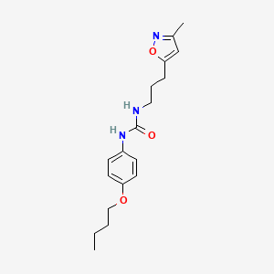 molecular formula C18H25N3O3 B2368748 1-(4-Butoxyphenyl)-3-(3-(3-methylisoxazol-5-yl)propyl)urea CAS No. 2034244-86-3
