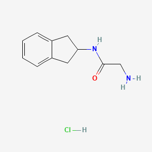 molecular formula C11H15ClN2O B2368754 2-amino-N-(2,3-dihydro-1H-inden-2-yl)acetamide hydrochloride CAS No. 1282099-87-9