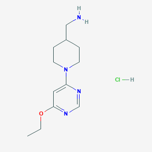 molecular formula C12H21ClN4O B2368759 (1-(6-Ethoxypyrimidin-4-yl)piperidin-4-yl)methanamine hydrochloride CAS No. 1353980-19-4