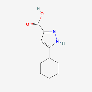 molecular formula C10H14N2O2 B2368761 3-cyclohexyl-1H-pyrazole-5-carboxylic acid CAS No. 1037061-95-2