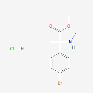molecular formula C11H15BrClNO2 B2368763 Methyl 2-(4-bromophenyl)-2-(methylamino)propanoate;hydrochloride CAS No. 2460750-74-5