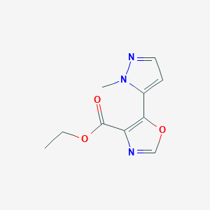 molecular formula C10H11N3O3 B2368793 Ethyl 5-(1-methyl-1h-pyrazol-5-yl)-1,3-oxazole-4-carboxylate CAS No. 1339879-66-1