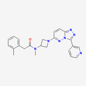 molecular formula C23H23N7O B2368799 N-Methyl-2-(2-methylphenyl)-N-[1-(3-pyridin-3-yl-[1,2,4]triazolo[4,3-b]pyridazin-6-yl)azetidin-3-yl]acetamide CAS No. 2380010-15-9