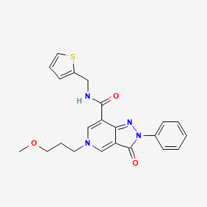 molecular formula C22H22N4O3S B2368807 5-(3-methoxypropyl)-3-oxo-2-phenyl-N-(thiophen-2-ylmethyl)-3,5-dihydro-2H-pyrazolo[4,3-c]pyridine-7-carboxamide CAS No. 921822-15-3