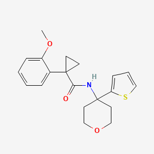 B2368808 1-(2-methoxyphenyl)-N-(4-(thiophen-2-yl)tetrahydro-2H-pyran-4-yl)cyclopropanecarboxamide CAS No. 2034537-94-3