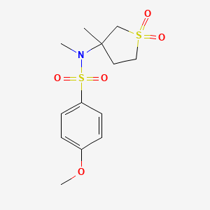 molecular formula C13H19NO5S2 B2368812 4-甲氧基-N-甲基-N-(3-甲基-1,1-二氧化四氢噻吩-3-基)苯磺酰胺 CAS No. 898426-01-2