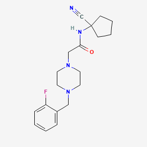 molecular formula C19H25FN4O B2368845 N-(1-cyanocyclopentyl)-2-{4-[(2-fluorophenyl)methyl]piperazin-1-yl}acetamide CAS No. 1211154-31-2