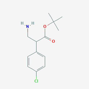 molecular formula C13H18ClNO2 B2368851 Tert-butyl 3-amino-2-(4-chlorophenyl)propanoate CAS No. 2248315-47-9