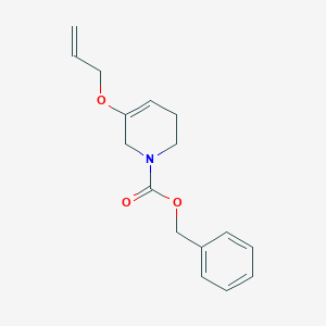 molecular formula C16H19NO3 B023689 3,6-Dihydro-5-(2-propenyloxy)-1(2H)-pyridinecarboxylic acid phenylmethyl ester CAS No. 244056-96-0
