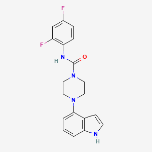 molecular formula C19H18F2N4O B2368904 N1-(2,4-difluorophenyl)-4-(1H-indol-4-yl)piperazine-1-carboxamide CAS No. 882256-43-1