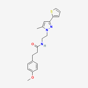 3-(4-methoxyphenyl)-N-(2-(5-methyl-3-(thiophen-2-yl)-1H-pyrazol-1-yl)ethyl)propanamide