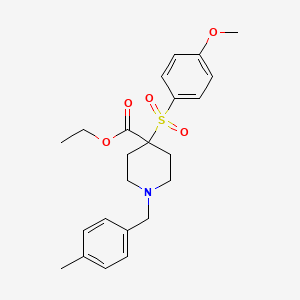 molecular formula C23H29NO5S B2368964 Ethyl 4-(4-methoxyphenyl)sulfonyl-1-[(4-methylphenyl)methyl]piperidine-4-carboxylate CAS No. 212770-64-4