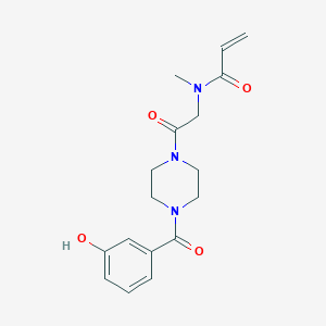 molecular formula C17H21N3O4 B2368989 N-[2-[4-(3-Hydroxybenzoyl)piperazin-1-yl]-2-oxoethyl]-N-methylprop-2-enamide CAS No. 2199394-83-5