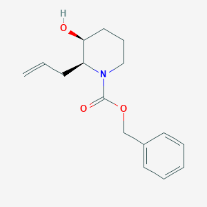 molecular formula C16H21NO3 B023690 (2S*,3S*)-Benzyl 2-allyl-3-hydroxy-1-piperidinecarboxylate CAS No. 244056-94-8
