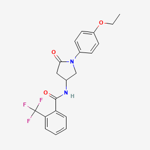 molecular formula C20H19F3N2O3 B2369006 N-[1-(4-ethoxyphenyl)-5-oxopyrrolidin-3-yl]-2-(trifluoromethyl)benzamide CAS No. 905659-82-7