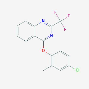 molecular formula C16H10ClF3N2O B2369013 4-(4-Chloro-2-methylphenoxy)-2-(trifluoromethyl)quinazoline CAS No. 303148-90-5