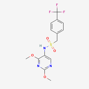 molecular formula C14H14F3N3O4S B2369021 N-(2,4-dimethoxypyrimidin-5-yl)-1-[4-(trifluoromethyl)phenyl]methanesulfonamide CAS No. 2180010-48-2